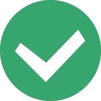 A simple round green check mark. vector