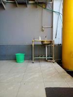 a handwashing area provided by the office for every employee who will enter. the concept of protecting from the coronavirus photo