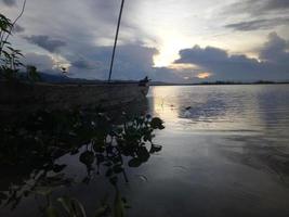 a Limboto lake view in the afternoon. photo