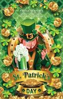 St. Patrick's Day Leprechaun Poster Template vector