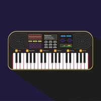 Isolated image of an electronic piano, synthesizer. Vector illustration