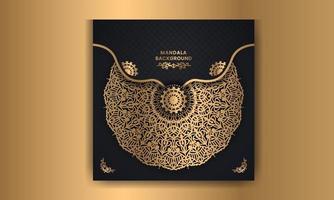 Luxurious black golden mandala greetings background design vector