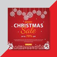 Merry Christmas Sale Social Media Banner Post Design Template vector