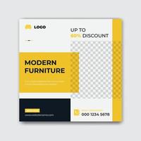 Modern Furniture Sale Social Media Banner Post Design Template vector