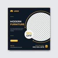 Modern Furniture Sale Social Media Banner Post Design Template vector