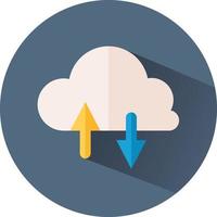 Cloud Computing Icon, Shadowed Detailed Cloud Computing Logo vector