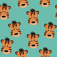 Seamless pattern with tiger cub vector