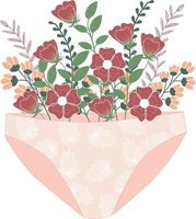 Women underpants with flowers vector