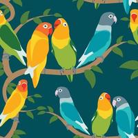 Pattern various Love Bird vector