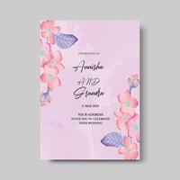 Watercolor wedding Invitation card template vector