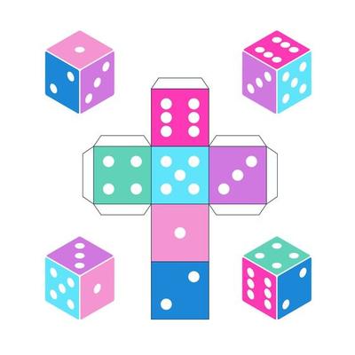 paper dice template isolated on white background printable scheme for cutting from paper design for table or board games gambling casinos vector illustration 4753304 vector art at vecteezy