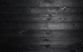 Black wooden background, old wooden planks texture photo