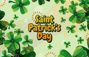 Scattered Clover in Saint Patrick's Day vector