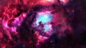 Exploration through dark purple red blue Cloud video
