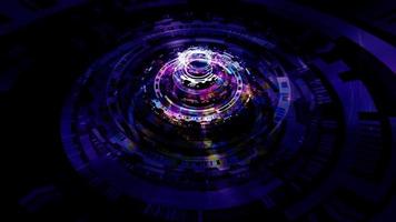 círculo de hud de tecnología de ciencia azul púrpura oscuro video