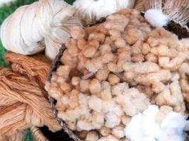 Cotton ball in basket photo