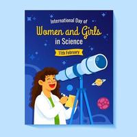 Female Astronomer Observing Solar System vector