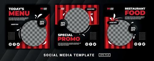 Flyer or social media post template. Restaurant social media post template vector