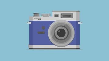 Photo camera illustrated on a white background video