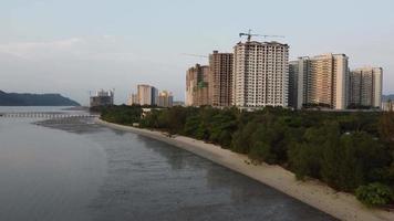 Aerial view condominium building video