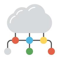 conceptos de red en la nube vector