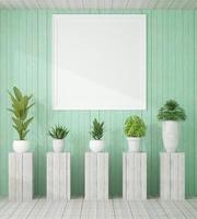Living room wall photo frame with flower vase, 3D style