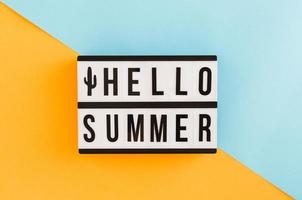 placard with summer text colorful background