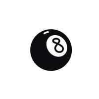 Number eight billiard ball icon. Vector. Illustration of a magic ball. Cartoon sign, symbol. vector