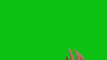 Female hand touching, clicking and swiping on chroma key green screen background. video