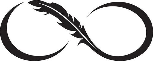Infinity feather symbol vector
