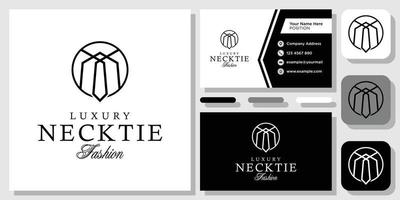 Luxury Necktie Clothes Man Fashion Tuxedo Tie Tailor logo design inspiration with Layout Template Business Card vector