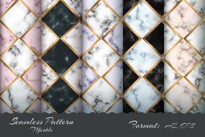 Set marble texture seamless pattern vector