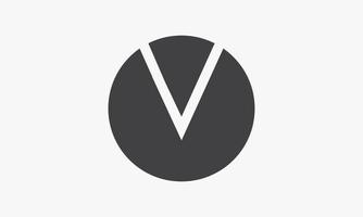 letter V circle logo design vector isolated on white background.