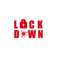 word lock down against virus infection symbol vector