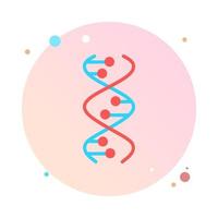 DNA spirals in circle icon. Deoxyribonucleic, nucleic acid helix in round circle icon. Spiraling strands. Chromosome. Molecular biology. Genetic code. Genome. Genetics. Isolated vector illustration.