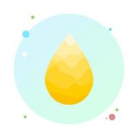 Gota de aceite o miel en el icono de círculo con una larga sombra como concepto industrial y de petróleo. ilustración vectorial. concepto de gota de aceite de oliva o combustible de oro. signo amarillo líquido de colágeno. vector