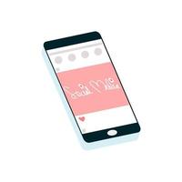 Global data sharing concept vector illustration using mobile smartphone to see posts in social networks. Flat smart phone of social media marketing content or ads on mobile. Vector flat illustration.