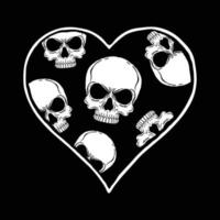 Ilustración de amor de calavera imprimir en camisetas, sudaderas y recuerdos vector vector premium