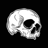 Ilustración de calavera en blanco y negro imprimir en camisetas, sudaderas y souvenirs vector vector premium