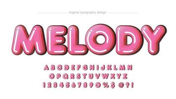 pink bubble rounded cartoon typography vector