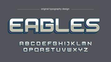 silver sports gaming 3d typography vector