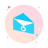 3D isometric email in circle icon. Open envelope pictogram. Love Mail symbol, email and messaging, email marketing campaign for website design, mobile application, UI. vector