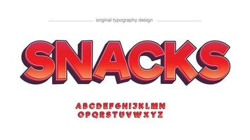 red 3d uppercase cartoon artistic typography vector