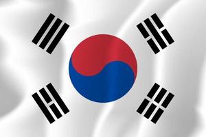 South Korea National Waving Flag Background Illustration vector