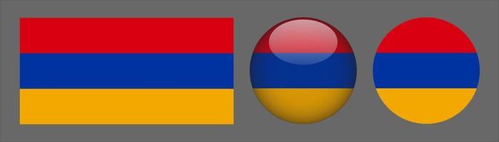 bandera de armenia set colección, original vector