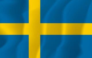 Sweden National Waving Flag Background Illustration vector