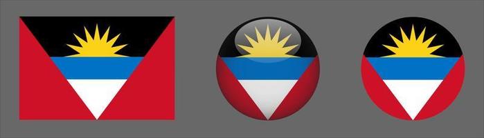 Antigua and Barbuda Flag Set Collection, Original vector