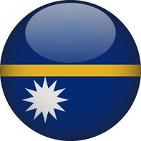 Nauru 3D Rounded National Flag Button Icon Vector