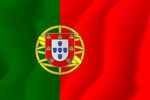 Portugal National Waving Flag Background Illustration vector