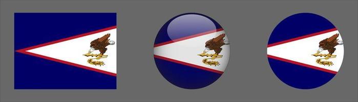 American Samoa Flag Set Collection, Original vector